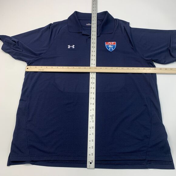 Under Armour AYF American Youth Football Polo Shirt Men XL Navy Blue Performance - Picture 6 of 11